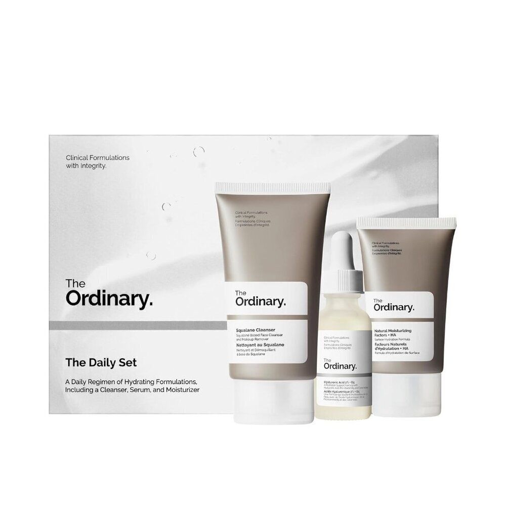 The Ordinary The Daily Set, Daily Skincare Routine with Squalane Cleanser, Hyalu